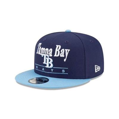 Blue Tampa Bay Rays Hat - New Era MLB Two Tone Retro 9FIFTY Snapback Caps USA6234178